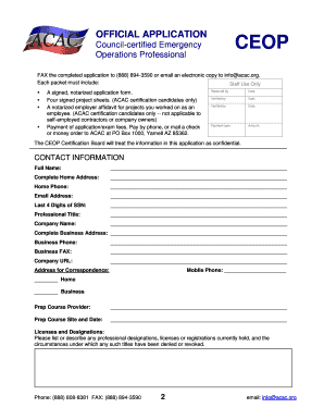 Council-Certified Emergency Operations Professional Application