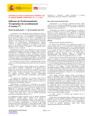 Informe de posicionamiento terapéutico