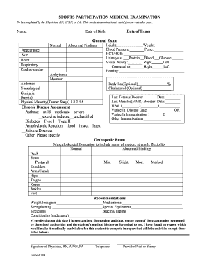Sports Participation Medical Examination