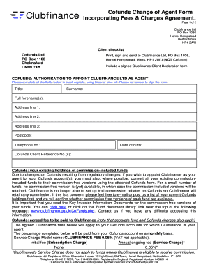 Cofunds Change of Agent Form