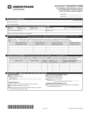 TD Ameritrade Account Transfer Form