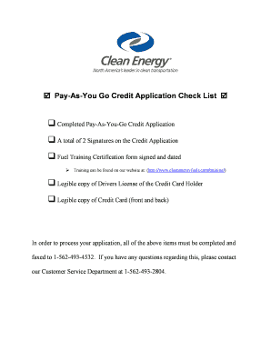 Pay-As-You-Go Credit Application