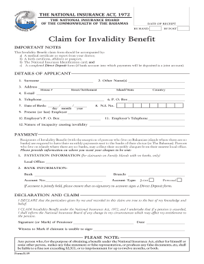 Invalidity Benefit Claim Form