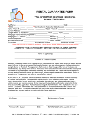 Rental Guarantee Form