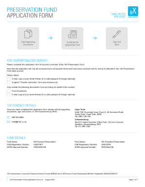 10X Preservation Fund Application Form