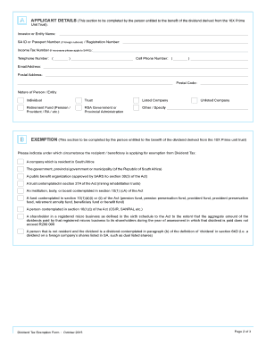 Dividend Tax Exemption Form