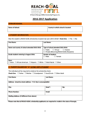 REACH-GOAL Scholars Fund Application