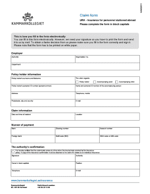 URA Insurance Claim Form