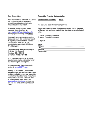 Request for Financial Statements