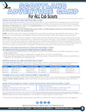 Scoutland Adventure Camp Registration Form