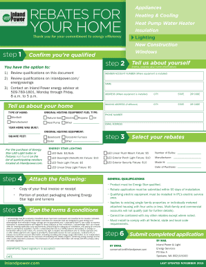 Inland Power Energy Efficiency Rebate Application