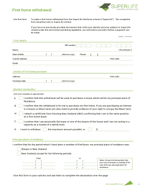 First Home Withdrawal Form