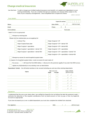 UniMed Medical Insurance Application Form