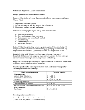 Mental Health Literacy Questionnaire