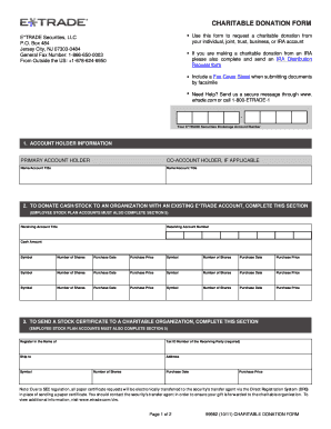 fillable online charitable donation form rolcc fax email print etrade charitable donation form