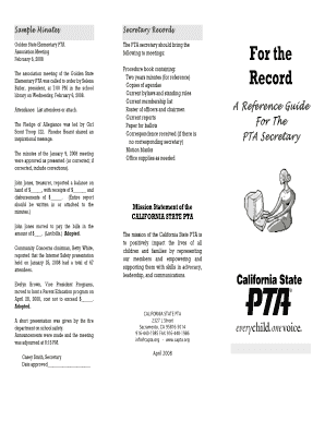 PTA Meeting Minutes Template