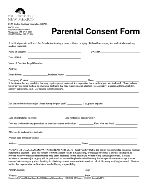 UNM Parental Consent Form