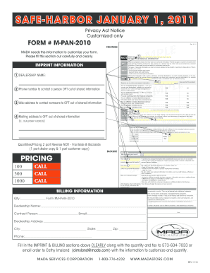 Privacy Act Notice Form