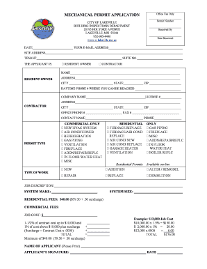 Mechanical Permit Application