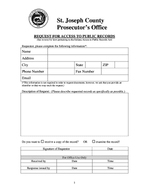 Indiana Public Records Request Form