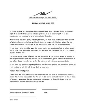 Prism Service and Fee Agreement
