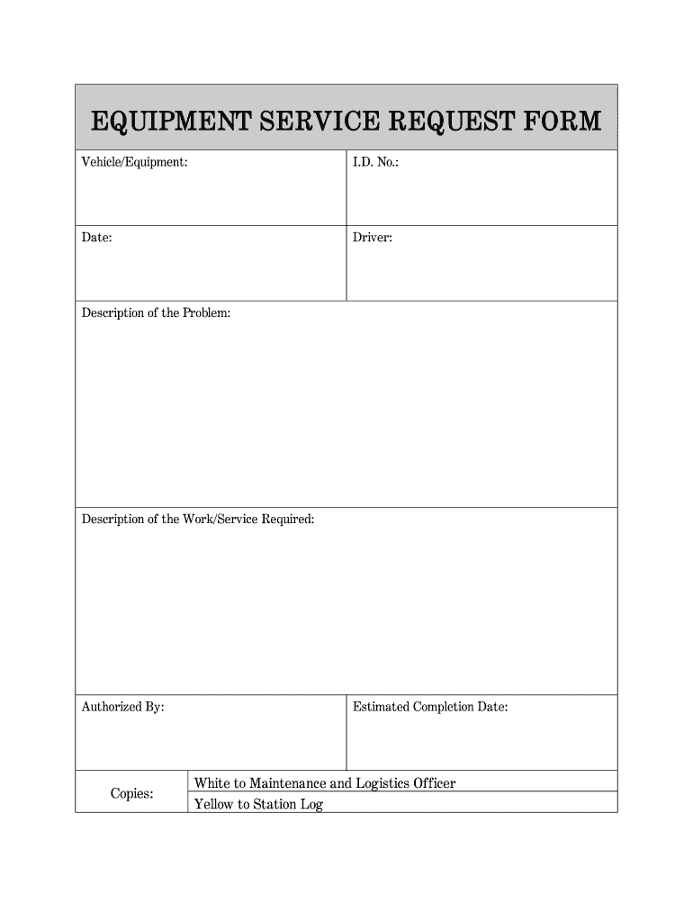 sign out form for equipment Preview on Page 1