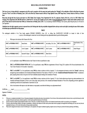 RioCan Real Estate Investment Trust Proxy Form