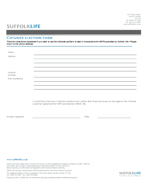 Cofunds Election Form for SIPPs