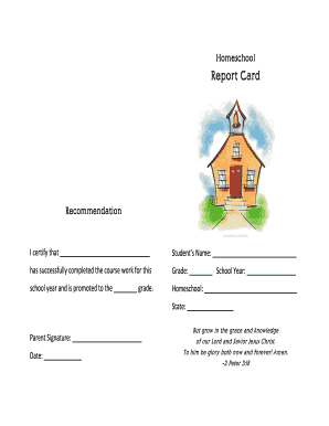 Homeschool Report Card