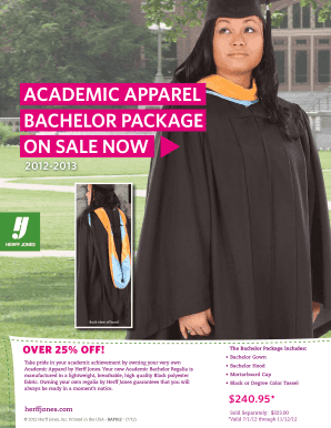 Bachelor Package Order Form