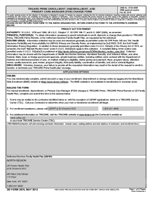 TRICARE Prime Enrollment Form