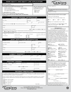 Home Equity and Equity Line Application