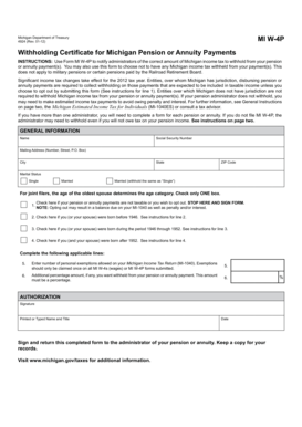 Michigan W-4P Form