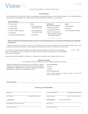 Vision Securities Account Application