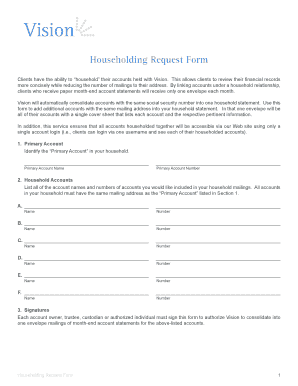 Vision Householding Request Form