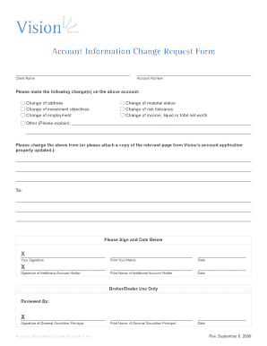 Account Information Change Request Form