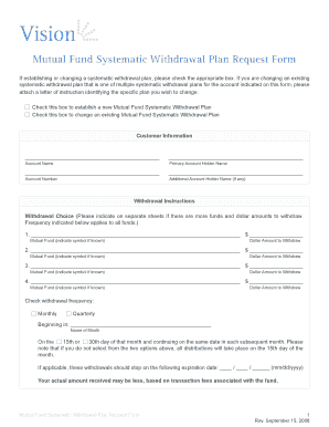 Mutual Fund Systematic Withdrawal Plan Request Form