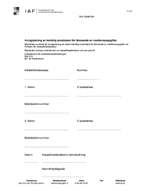 Unemployment Fund User Deregistration Form