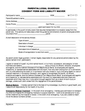 Parental Consent Form and Liability Waiver