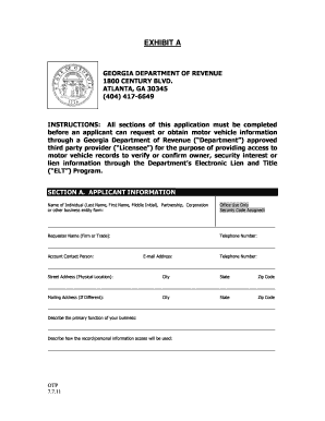 Georgia Motor Vehicle Records Access Application