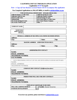 California DMV ELT Program Application