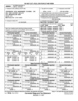 Corrected Wage and Tax Statement