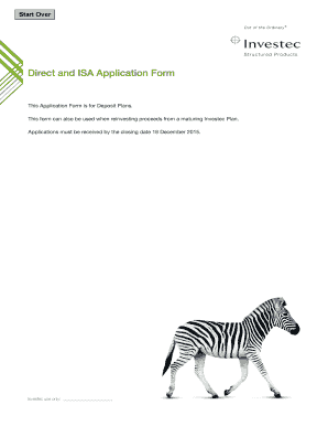 Investec Direct and ISA Application Form