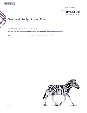 Investec Direct and ISA Application Form