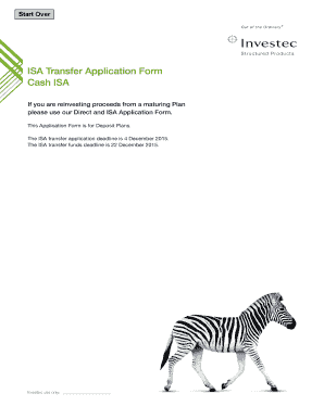 UK ISA Transfer Application Form