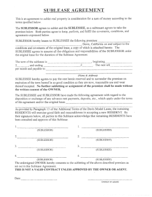 California Sublease Agreement