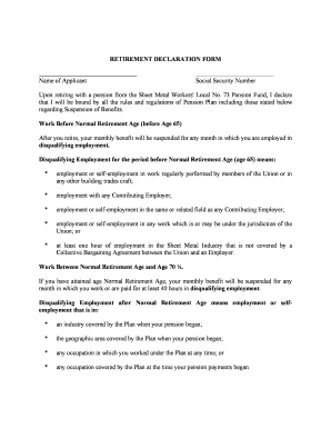 Retirement Declaration Form