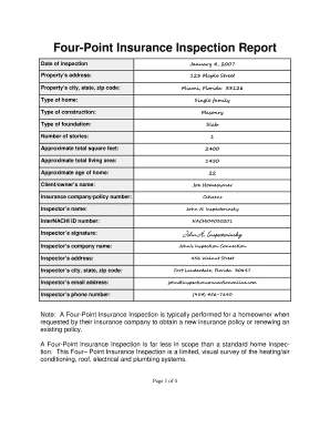 Four-Point Insurance Inspection Report
