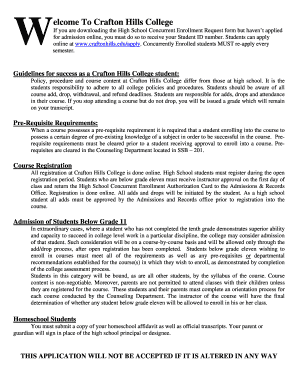 High School Concurrent Enrollment Request Form