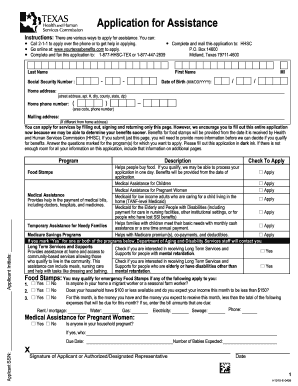 Texas Application for Assistance